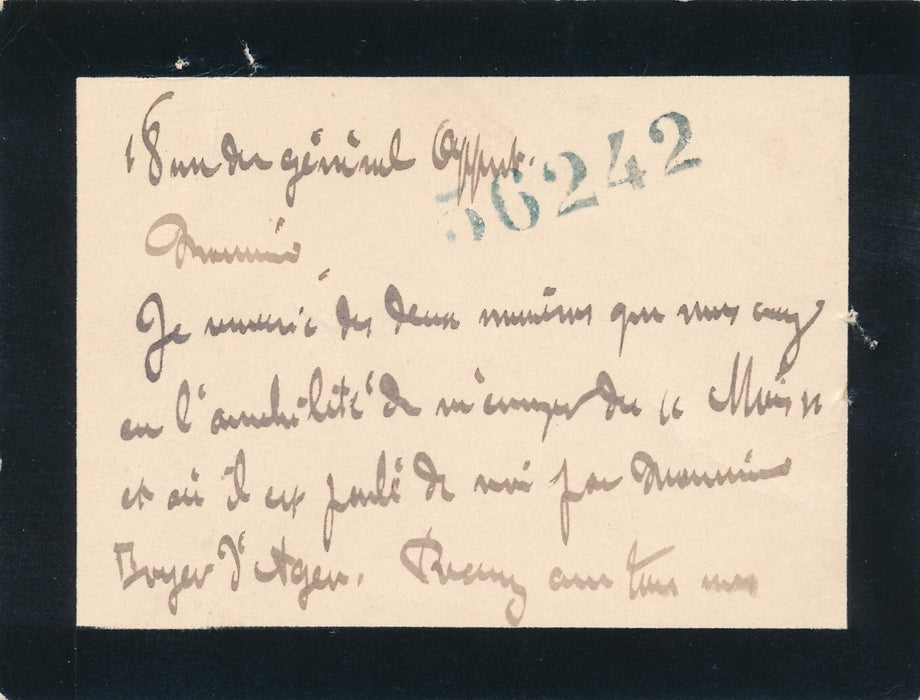 GABRIEL FERRIER peintre 2 carte autographe signée Boyer d'Agen modèle portrait