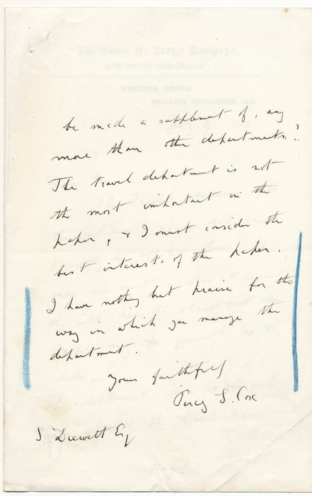 Percy S. COX The Queen the Lady’s Newspaper 3 lettres autographes signées
