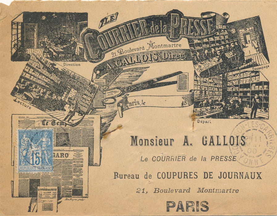 Henri BÉNARD (1860-1927) peintre lettre signée Courrier Presse Salon 1907