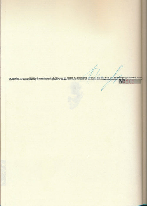 SCARDANELLI Hautabziehn The Alien of Hölderlin signé num 1996 4 photo originales