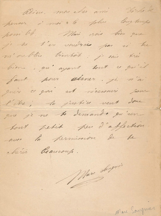 Catholique Social Marc Sangnier lettre autographe signée belle amitié 