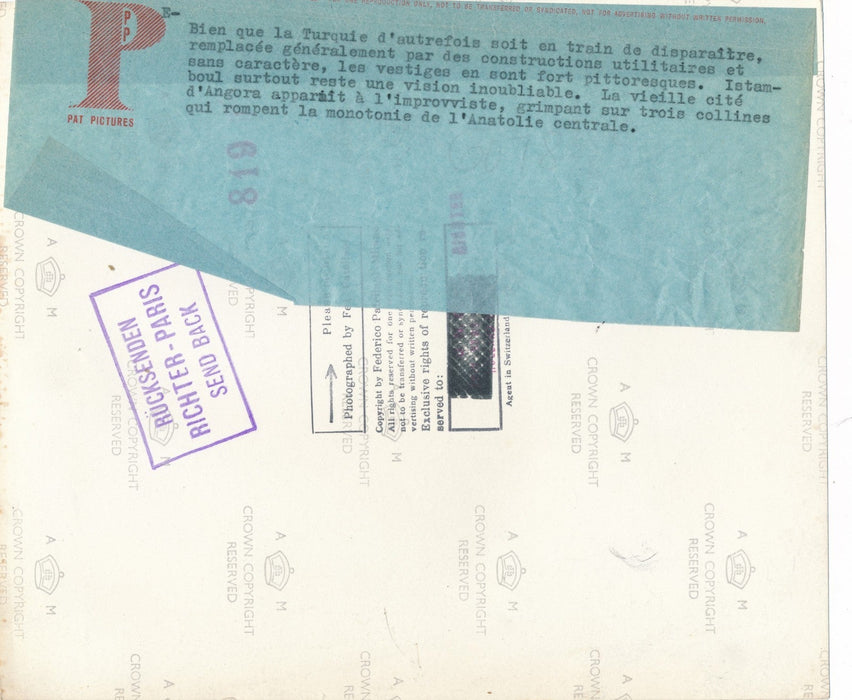 Vieille ville Ankara (Angora) Anatolie centrale photo argentique époque c. 1960