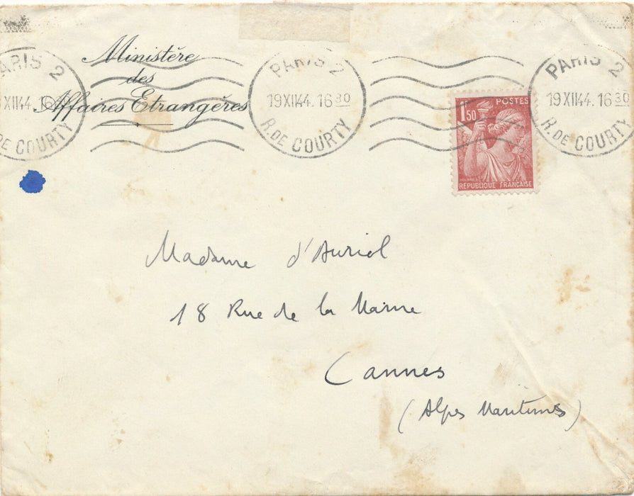 A. LEDOUX diplomate Amérique du Sud De Gaulle lettre autographe Vallery Radot