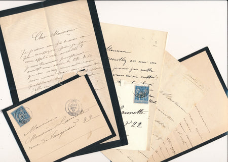 Gustave JACQUET 4 lettres autographes signées Launette portrait aquarelliste