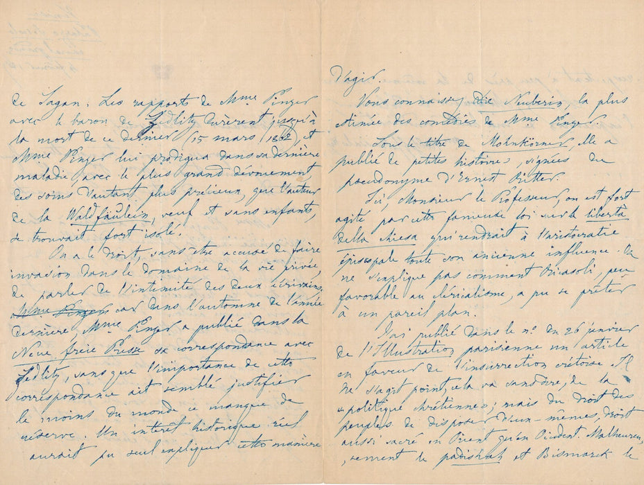Dora d' ISTRIA Albanie Roumanie belle lettre autographe  Pinzer Zedlitz Crète