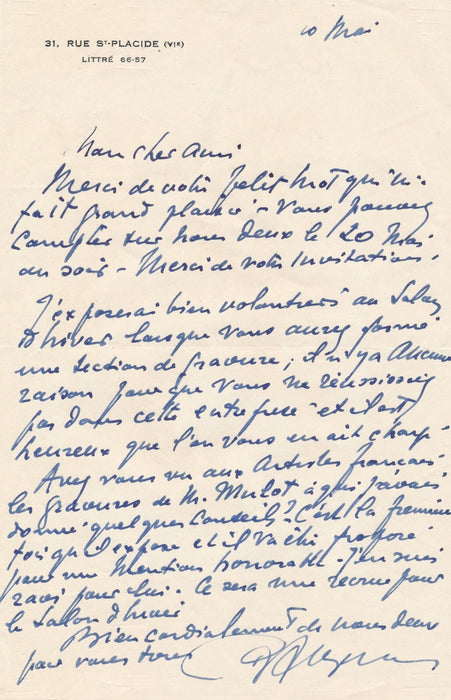 Raymond Léon AUGER 10 gravures originales signées 10 envois autographes 1 lettre