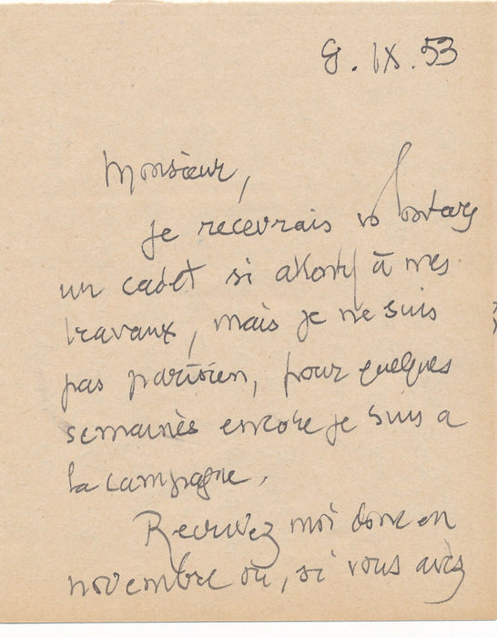 Daniel HALEVY 2 lettres autographes signées veut bien recevoir un cadet 