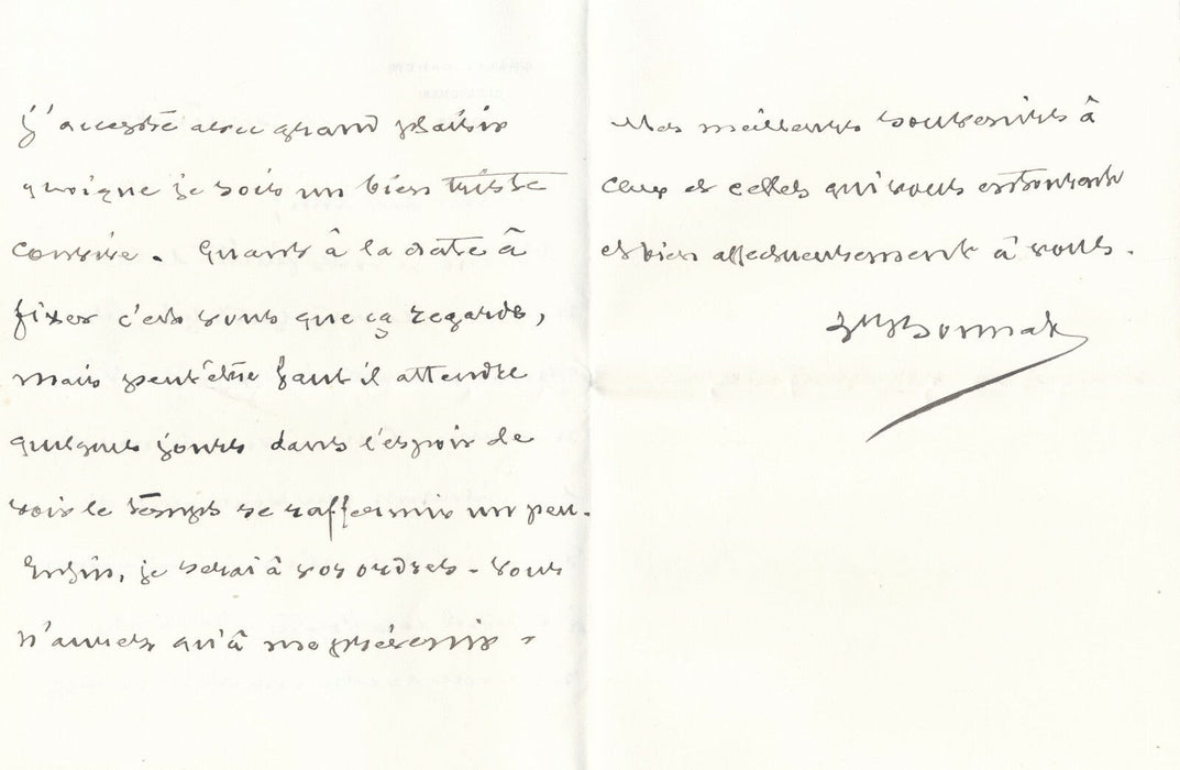 Léon BONNAT est un bien triste convive... lettre autographe signée Gérardmer