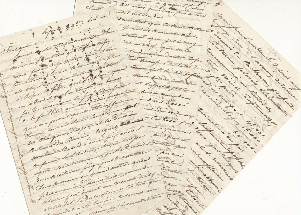 peintre Charles LEFEBVRE 2 lettres autographe Bordeaux tableau frère affaires