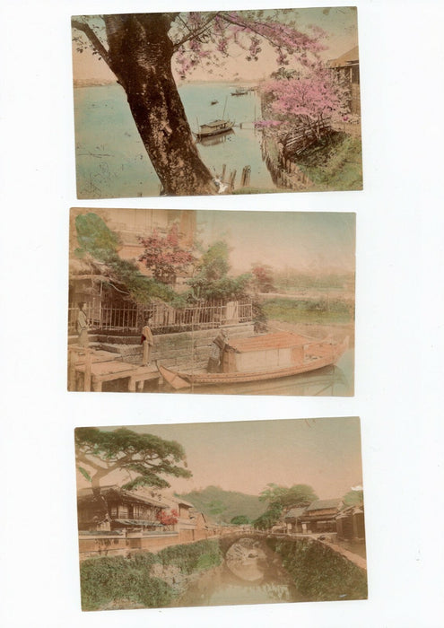 Japon jardins paysages scènes genre 15 tirages papier albuminé aquarellés photo