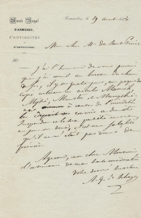 Antoine SCHAYES historien belge 6 lettres autographes signées à SAINT-PRIEST