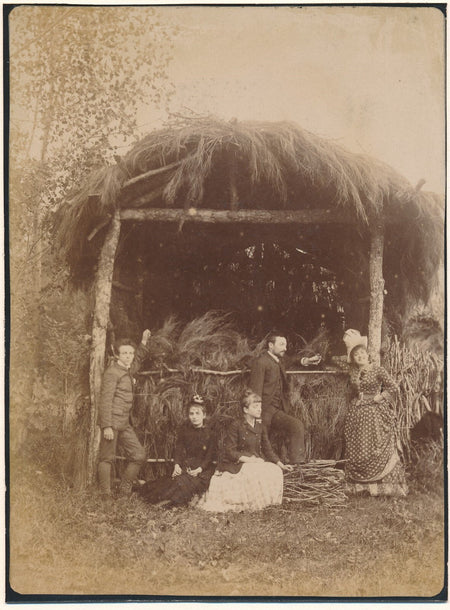 campagne champêtre famille 2 photos photographie danse ronde v. 1880 albumine