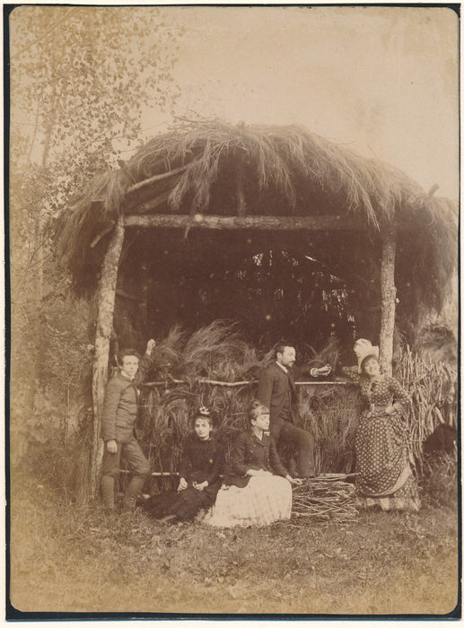 campagne champêtre famille 2 photos photographie danse ronde v. 1880 albumine