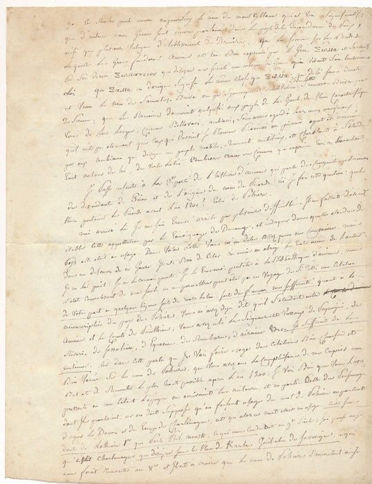 Historien BRESSEAU sur origines Amiens longue lettre autographes signées 1842