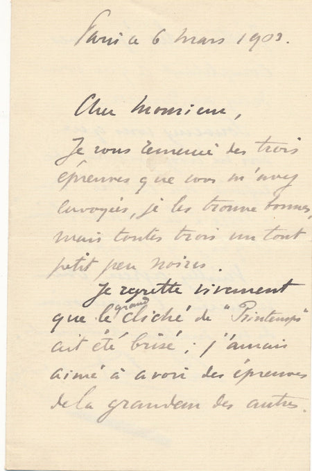 CAROLUS DURAN peintre lettre autographe signée reproduction oeuvres photo BRAUN