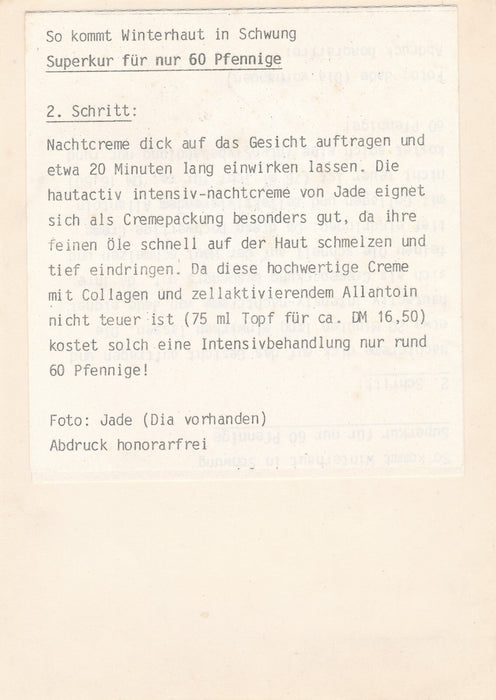 Publicité crème du visage photo photographie époque argentique