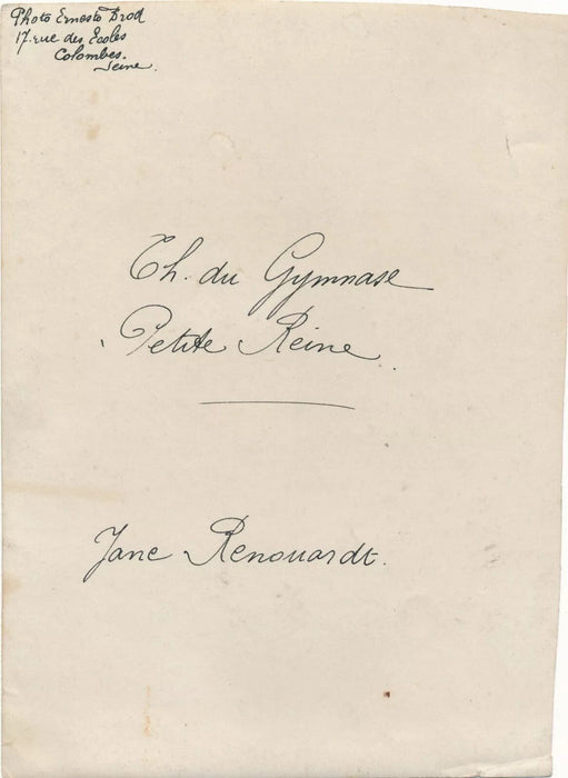Bel ensemble Jane Renouardt 2 lettres autographes une photo 3 cartes visite