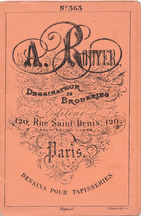 A. ROUYER dessinateur broderies tapisseries dépliant v. 1880 motifs imprimés