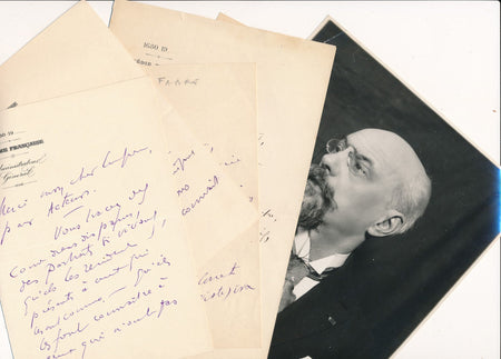 lot Émile Fabre 5 lettres 1 photo autographe Hommage Comédie Française comédiens