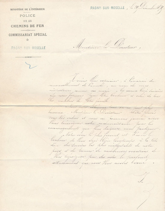 Guillaume SCHNAEBELÉ 3 lettres autographes signées à directeur Chemin Fer Sûreté