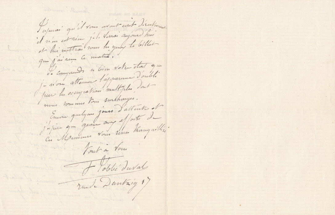 Félix JOBBÉ DUVAL peintre 2 lettres autographes à Ernest d'Hervilly en détresse