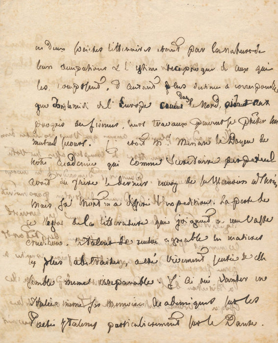 Jean-Pierre de CHAMBRIER D'OLEYRES belle lettre autographe signée Suisse Italie