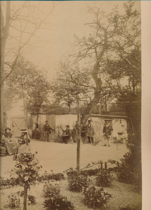 Photographie Durandelle 2 tirages parc personnages grand format albuminé