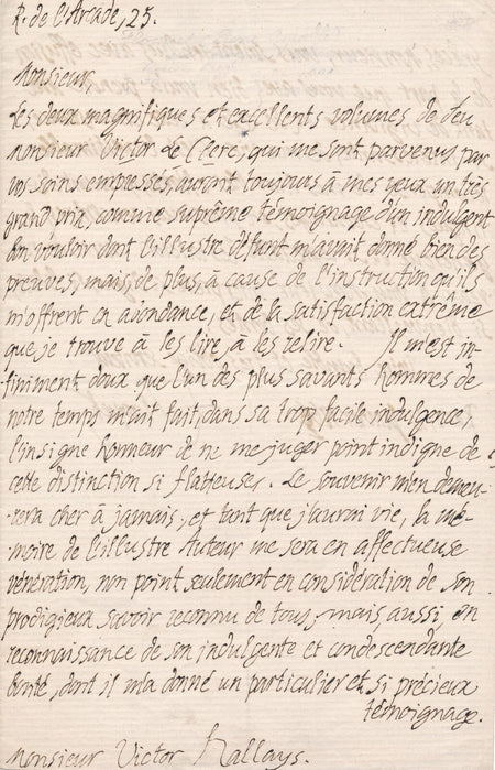 historien Normandie Pierre Amable FLOQUET lettre autographe signée 1866 hommage