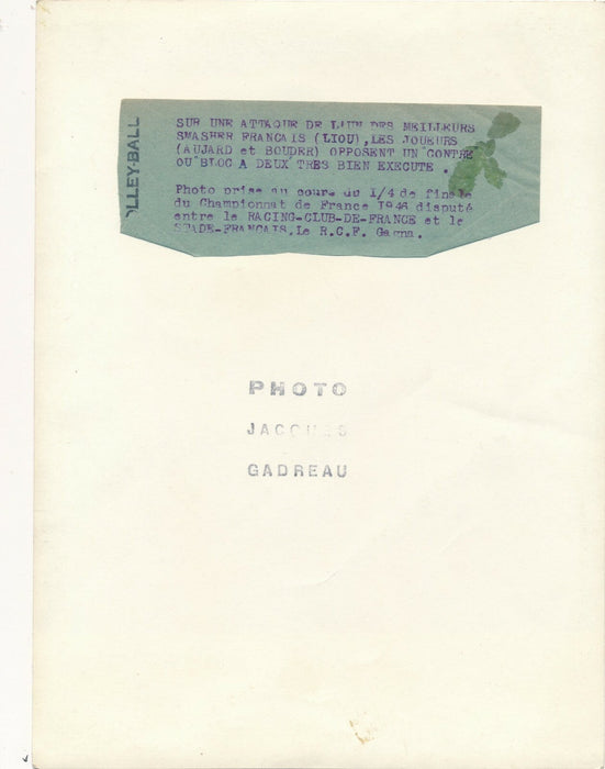 Volley ball Racing club contre Stade Français photographie Gaudreau photo