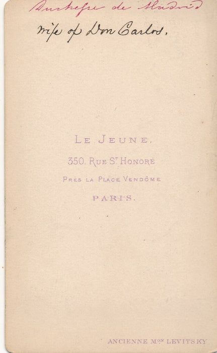 MARGUERITE DE PARME 1847-1893 photo photographie cdv Bourbon