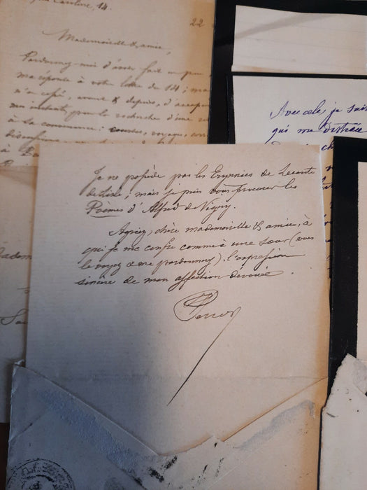 M. PERRIER professeur correspondance autographe à Nathalie BLANCHET 50 lettres 