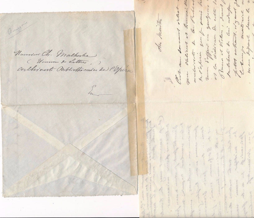 Musique Marie-Désiré Bourgoin lettre autographe signée Sonate gravures Malherbe