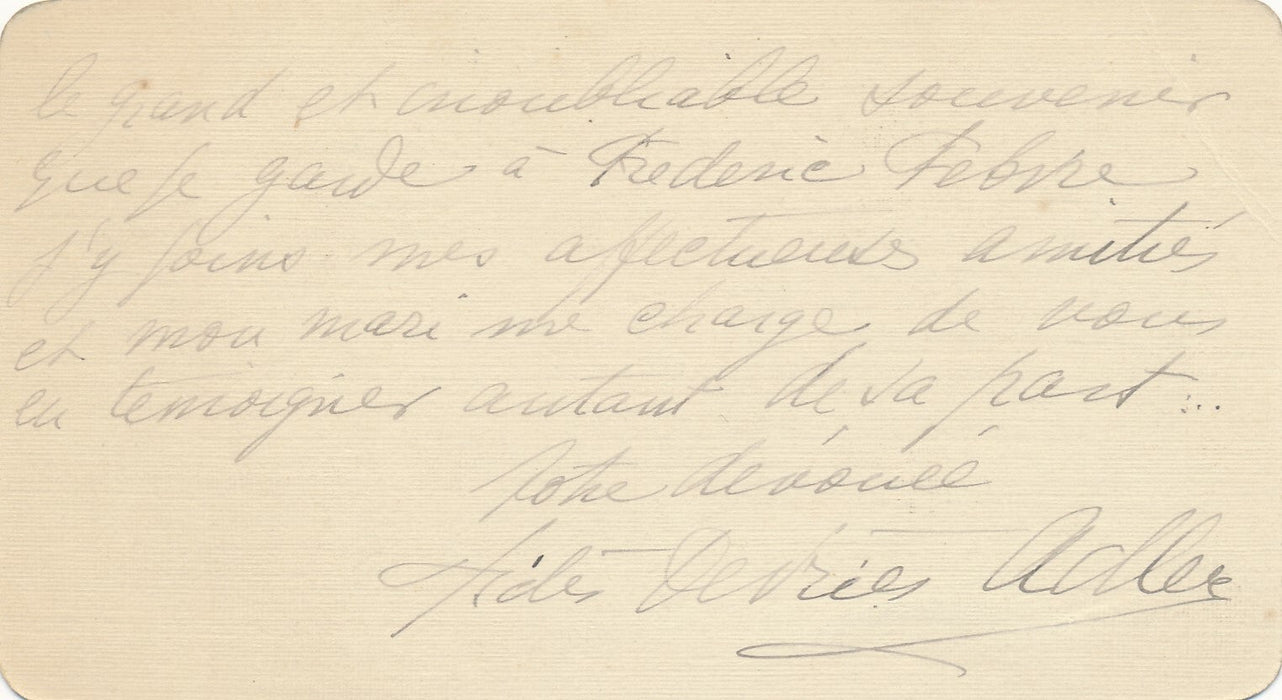 Fidès DEVRIÈS ADLER correspondance amicale 5 lettres avec l'acteur F. FEBVRE
