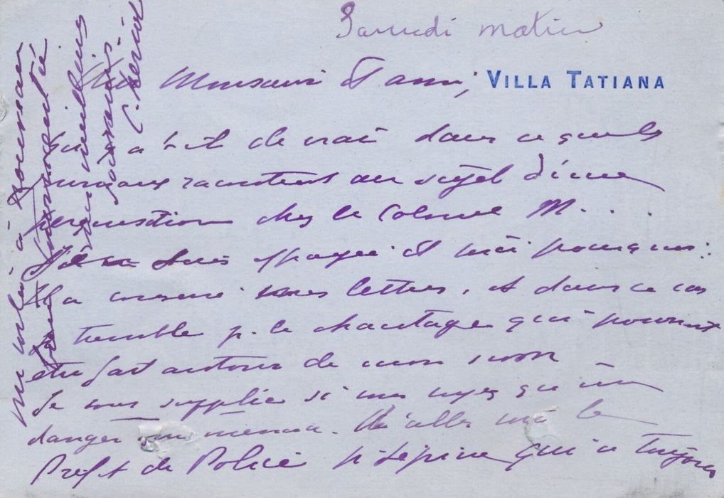 Cyprienne DUBERNET HERIOT DOUINE 2 cartes autographes signées