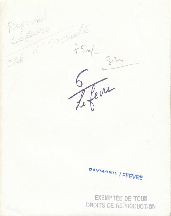 Raymond Lefebvre compositeur chef orchestre photo argentique époque Lefèvre