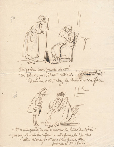 CHAM 2 dessins à l'encre légendés ET une photographie carte de visite