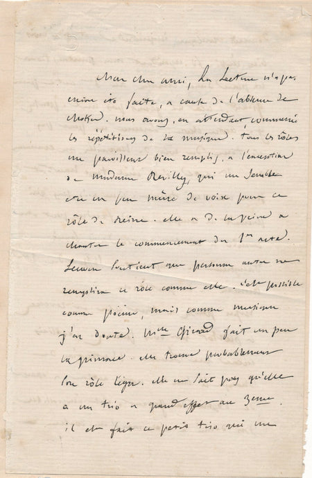 Félicien DAVID belle lettre autographe signée Le Saphir à Michel Carré
