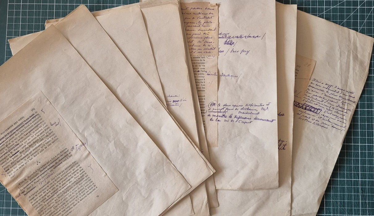 André CHAUMEIX correction autographe article sur Maeterlinck 21 p.