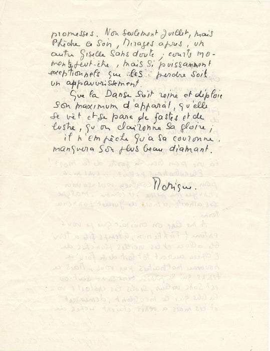 Monique LOUDIÈRES danseuse étoile belle lettre autographe signée danse