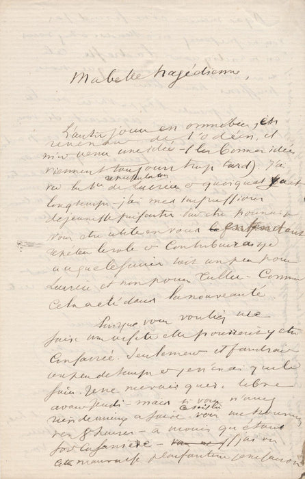 Henry-Paul FOUCHER 5 lettres autographe signée à une tragédienne Lucrèce Hugo