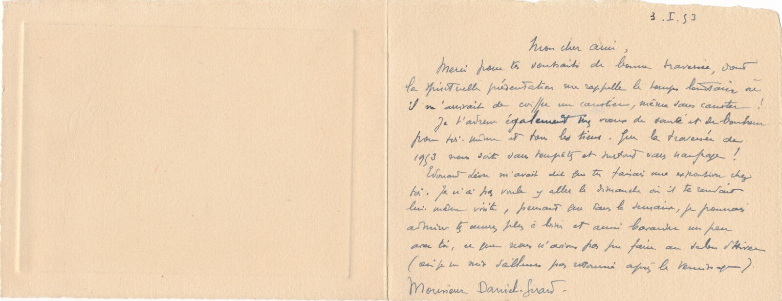 Fernand PINAL gravure eau-forte signée ET bel envoi autographe signé 1953