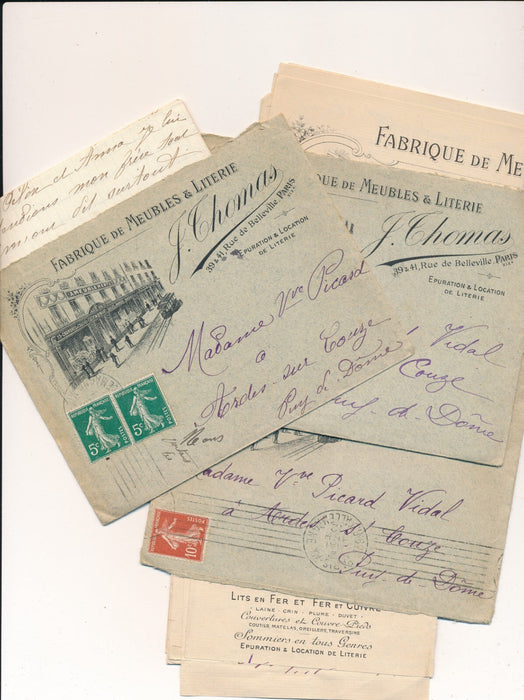 Meubles et literie G. Thomas, rue de Belleville 3 lettres Ardes sur Gouze