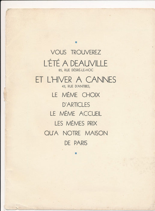 Publicité Maison Blanc Opéra attr. Albin Guillot 4 héliogravures v. 1930