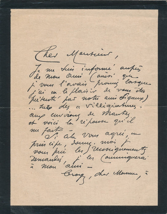 Gustave Fraipont 4 lettres autographes signées et 2 cartes Jambon Nadar humour