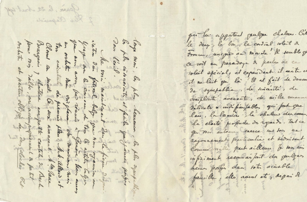 Maurice KUFFERATH violoncelliste La Monnaie Bruxelles lettre autographe signée
