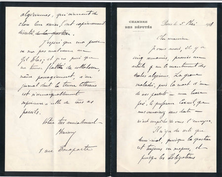 Algérie algériens Délégations Adolphe Messimy lettre autographe signée Gil Blas