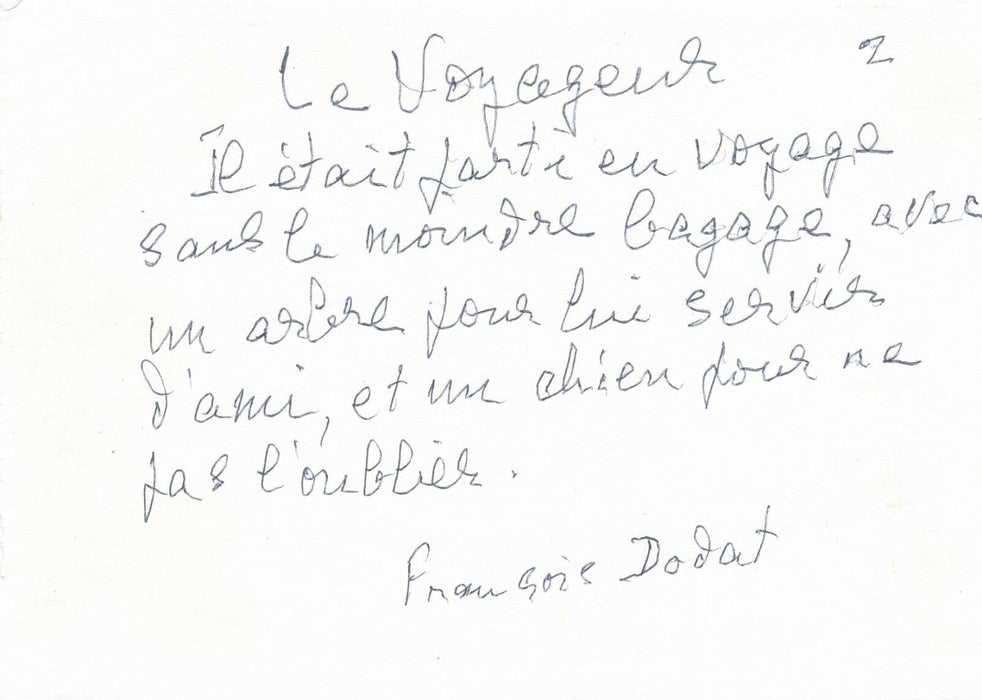 François DODAT lettre autographe signée ET recueil autographe poèmes Main Ami