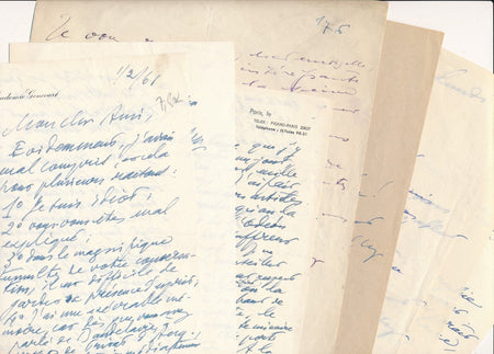 Ensemble 5 lettres autographes signées André BILLY bibliophilie Céline Lothe