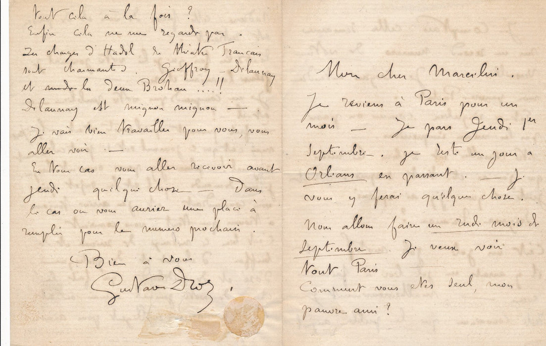 Gustave DROZ au dessinateur  MARCELIN sur revue Votre Versailles dessin