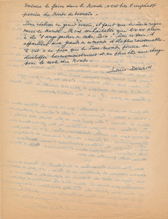 Armée militaire Louis Dullin, colonel manuscrit autographe signé v. 1965